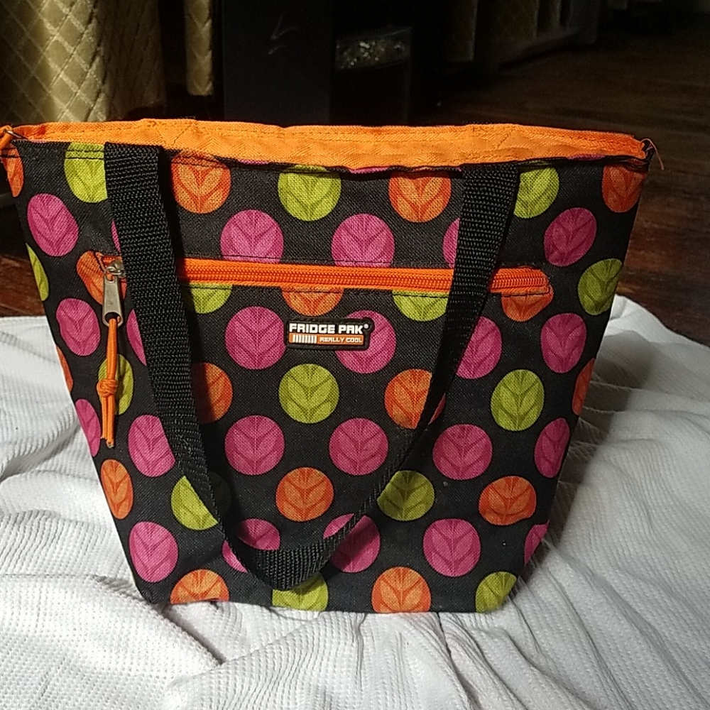 FRIDGE PAK black, pink, orange, & green lunchbox